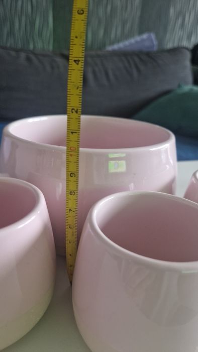 Osłonki na doniczki Ikea różowe pudrowe