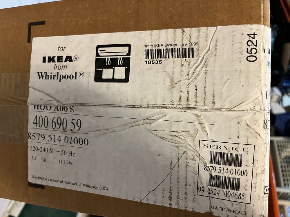 Exaustor Whirpool novo (Ikea)