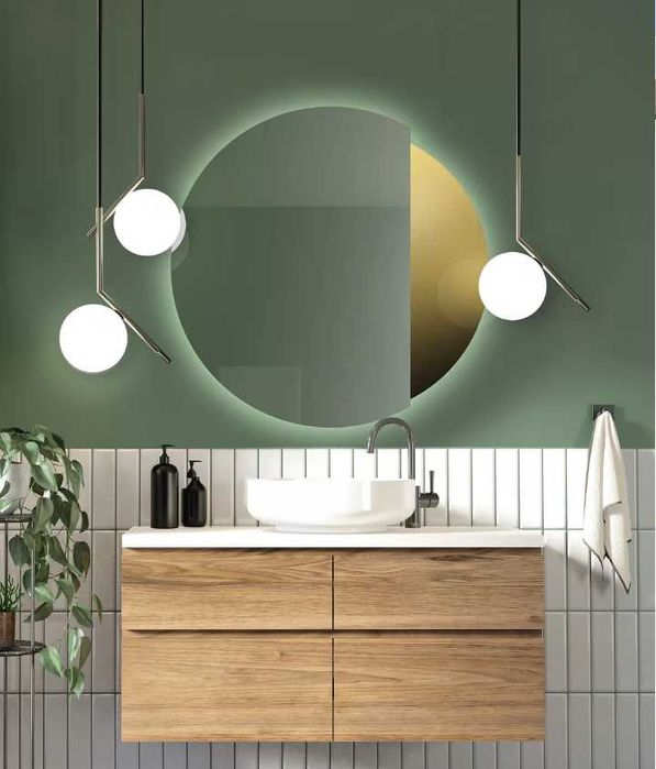 Lustro łazienkowe Sofi Gold Podświetlane 70 cm