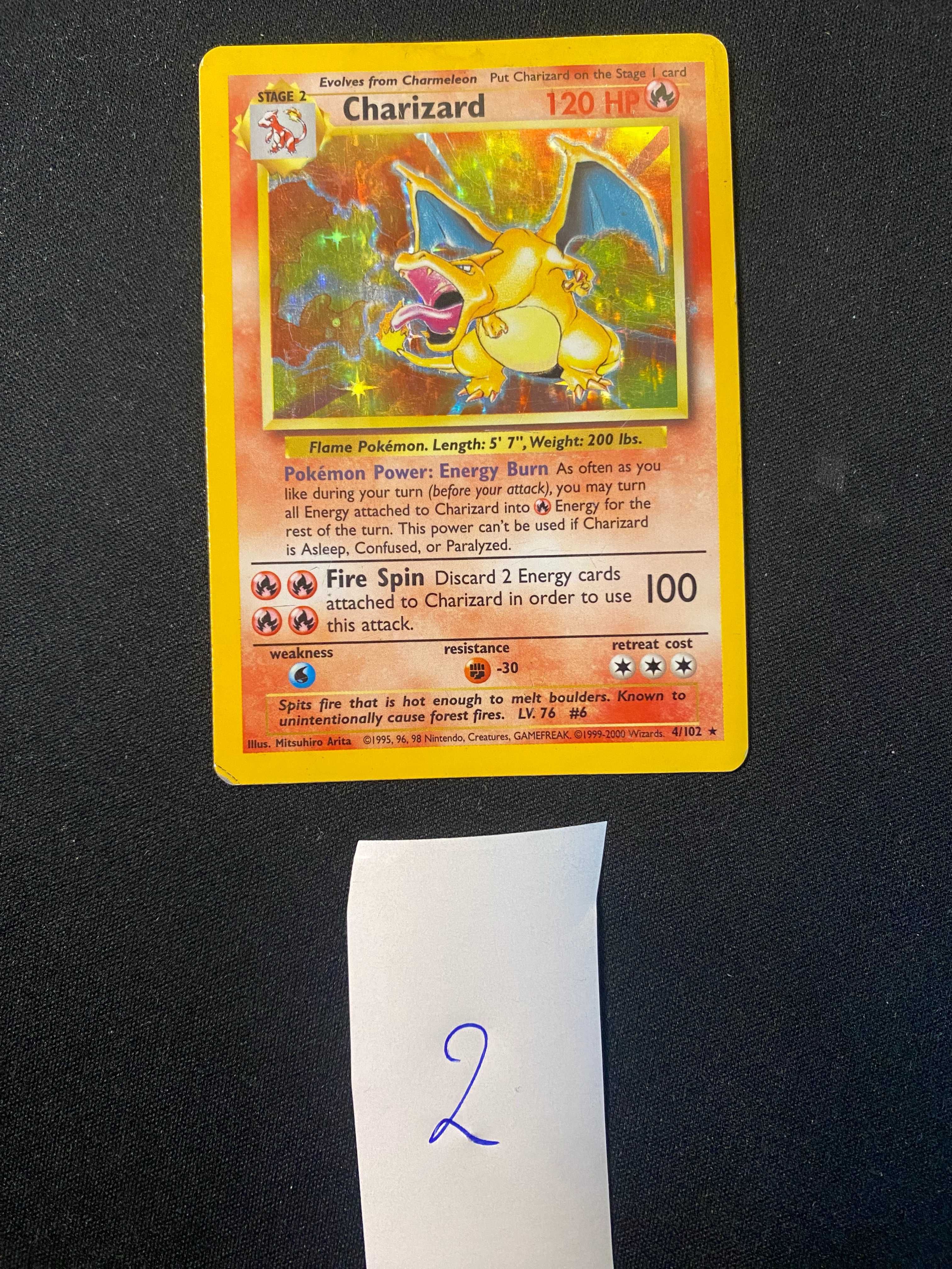 Karta Oryginalna Pokemon Charizard Base set 4/102