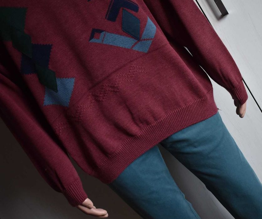 Sweter XL XXL retro vintage lata 90 kolorowy bawełniany sweterek męski