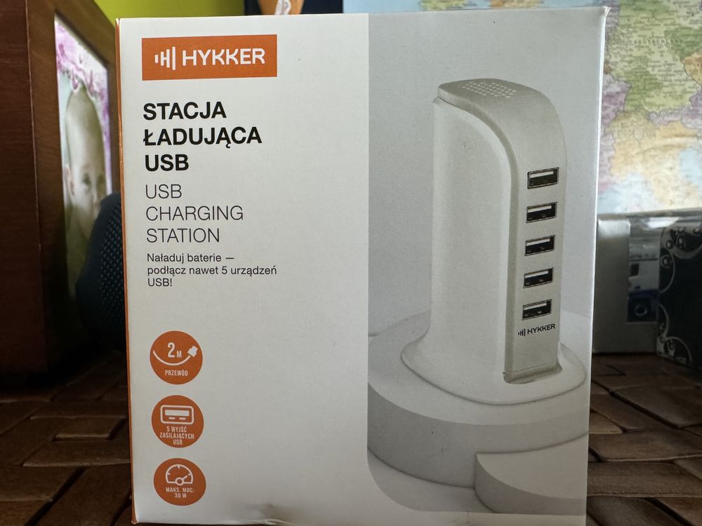 Stacja ładująca USB (5 USB, 2 metry, 30 W) ładowarka Hykker