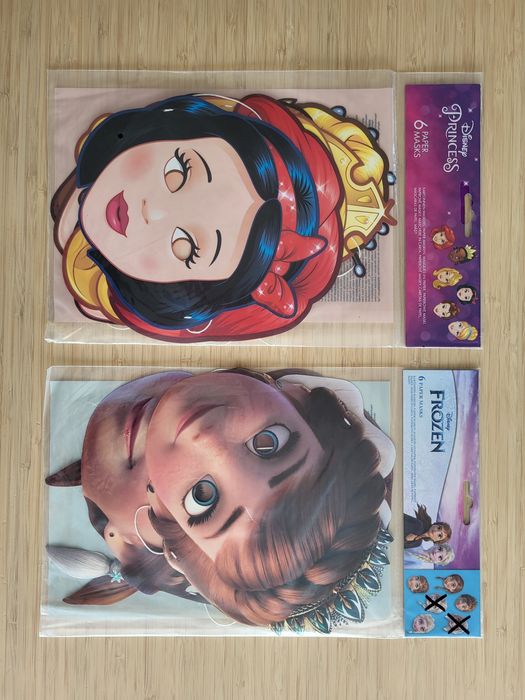 Maski papierowe 10 sztuk. Księżniczki Disneya, Frozen