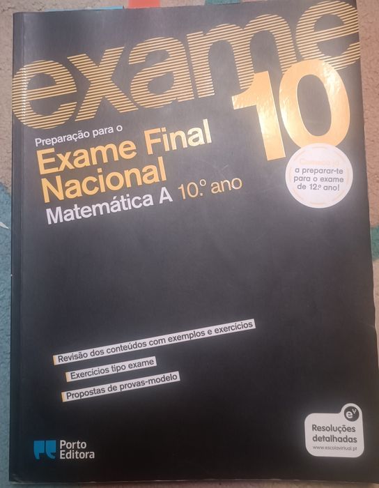 Livro de preparação para exame de matemática 10 ano Porto editora