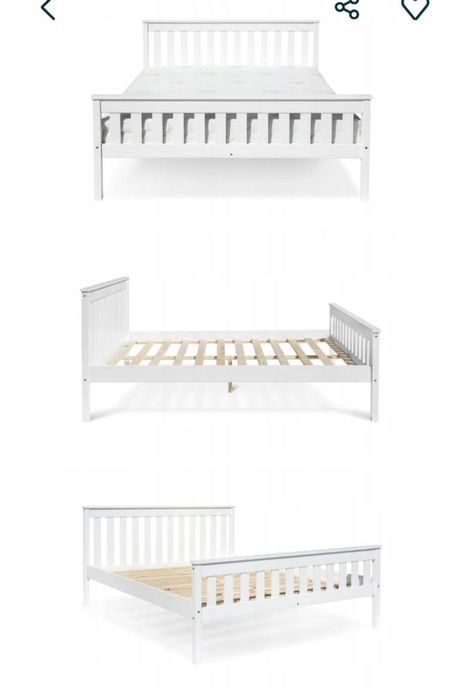 Białe łóżko sosnowe 140x200