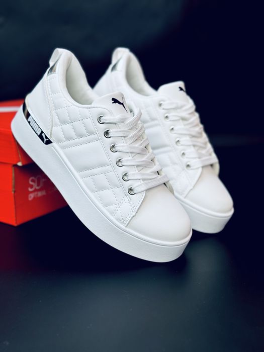 Кросовки Пума Осенние на толстой подошве / красовки Пума белые