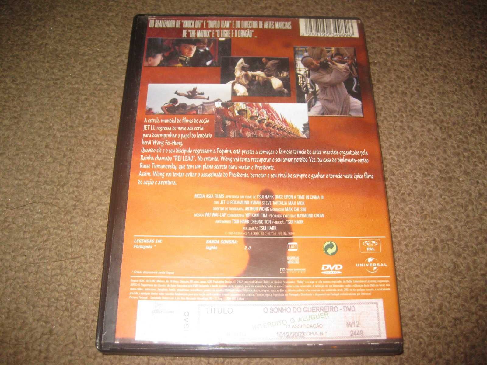 DVD "O Sonho do Guerreiro" com Jet Li/Raro!