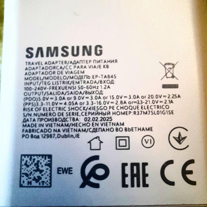 Швидка зарядка Samsung 45W Блок + Провід 1,8 метра Type-C/Type-C