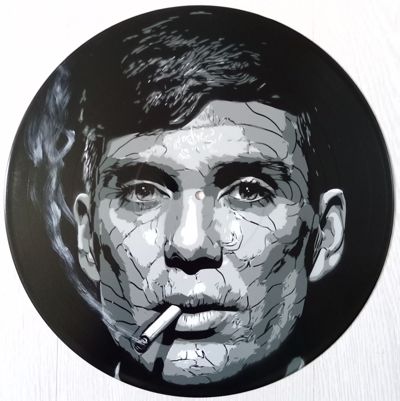 Thomas Shelby pintura original em disco de vinil