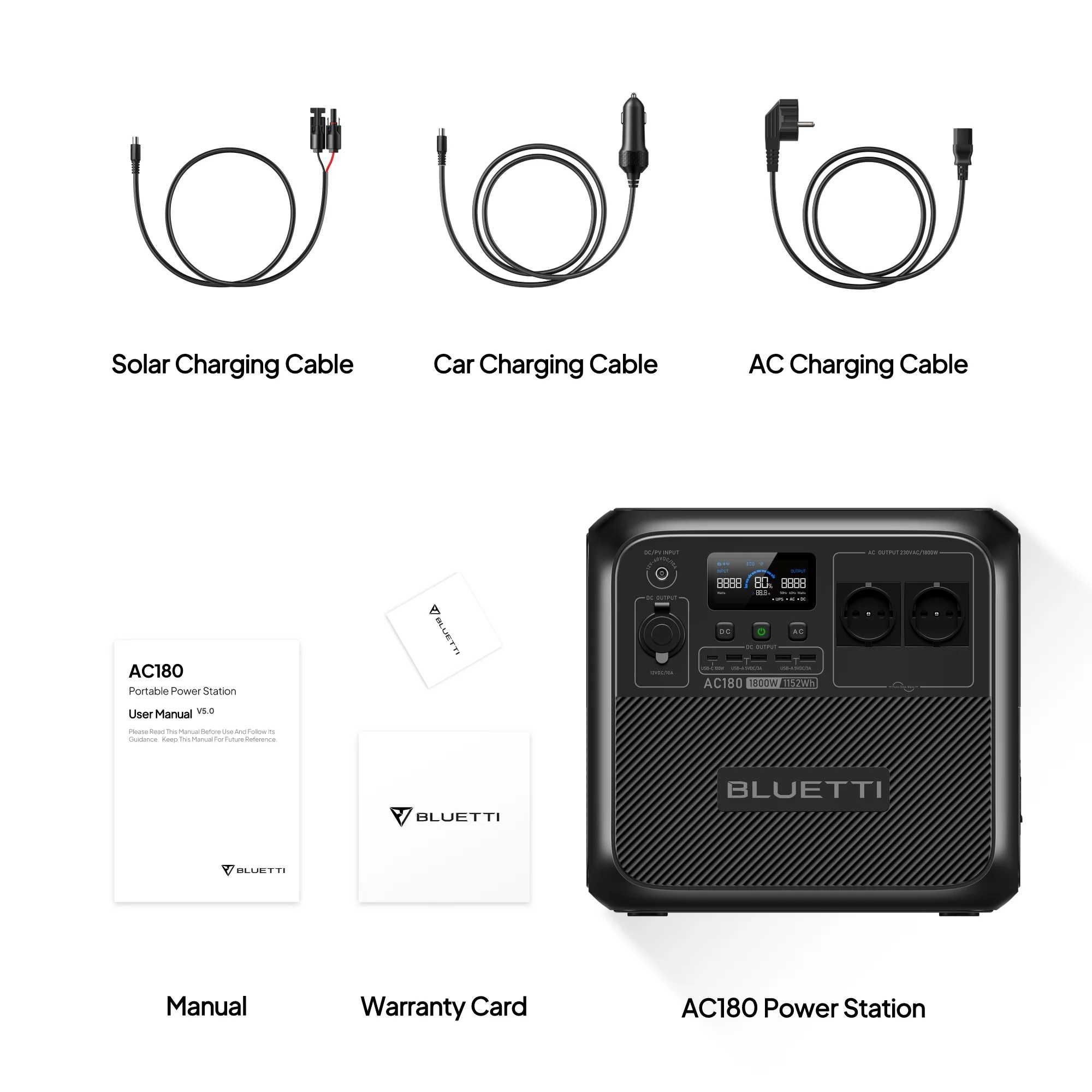 Bluetti AC180 потужна зарядна станція 1800W ємністю 1152Wh євро версія