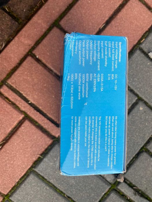 Maplin 12V Modified Sinewave 600W Power Car Inverter ! Okazja ! Nowy !