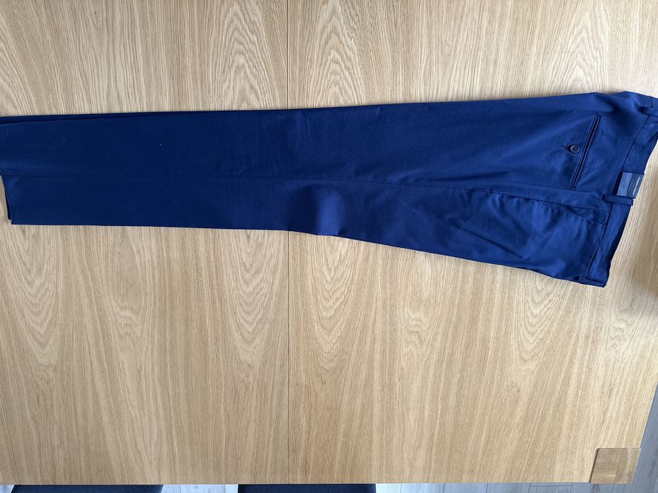Eleganckie Włoskie spodnie granatowe