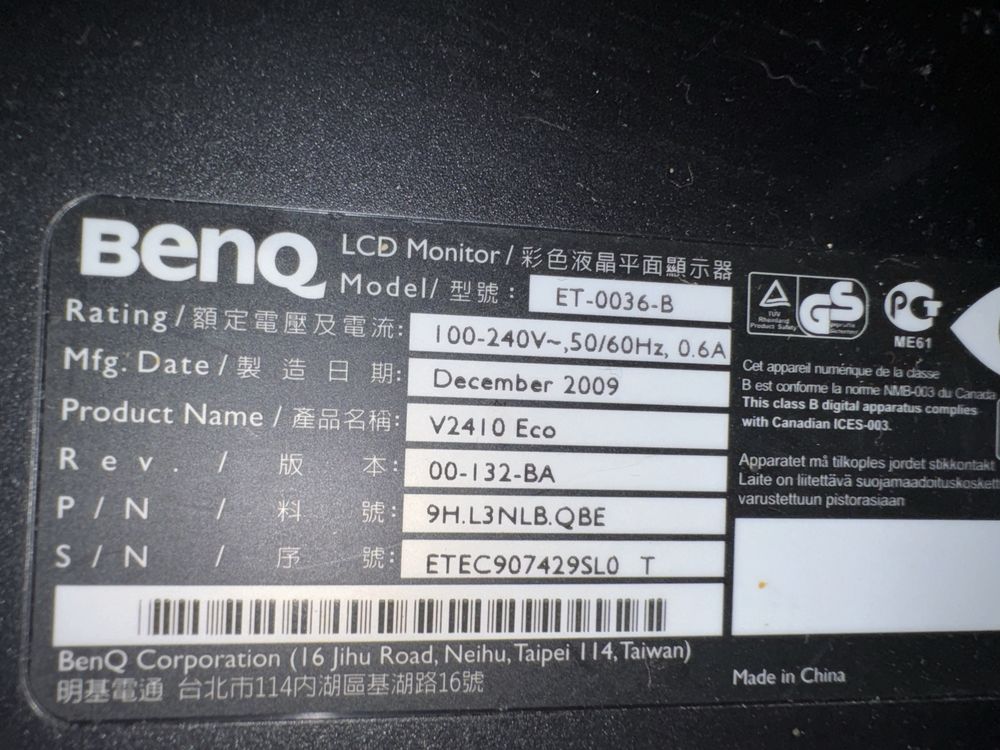 Monitor led full hd Benq ET-0036-b