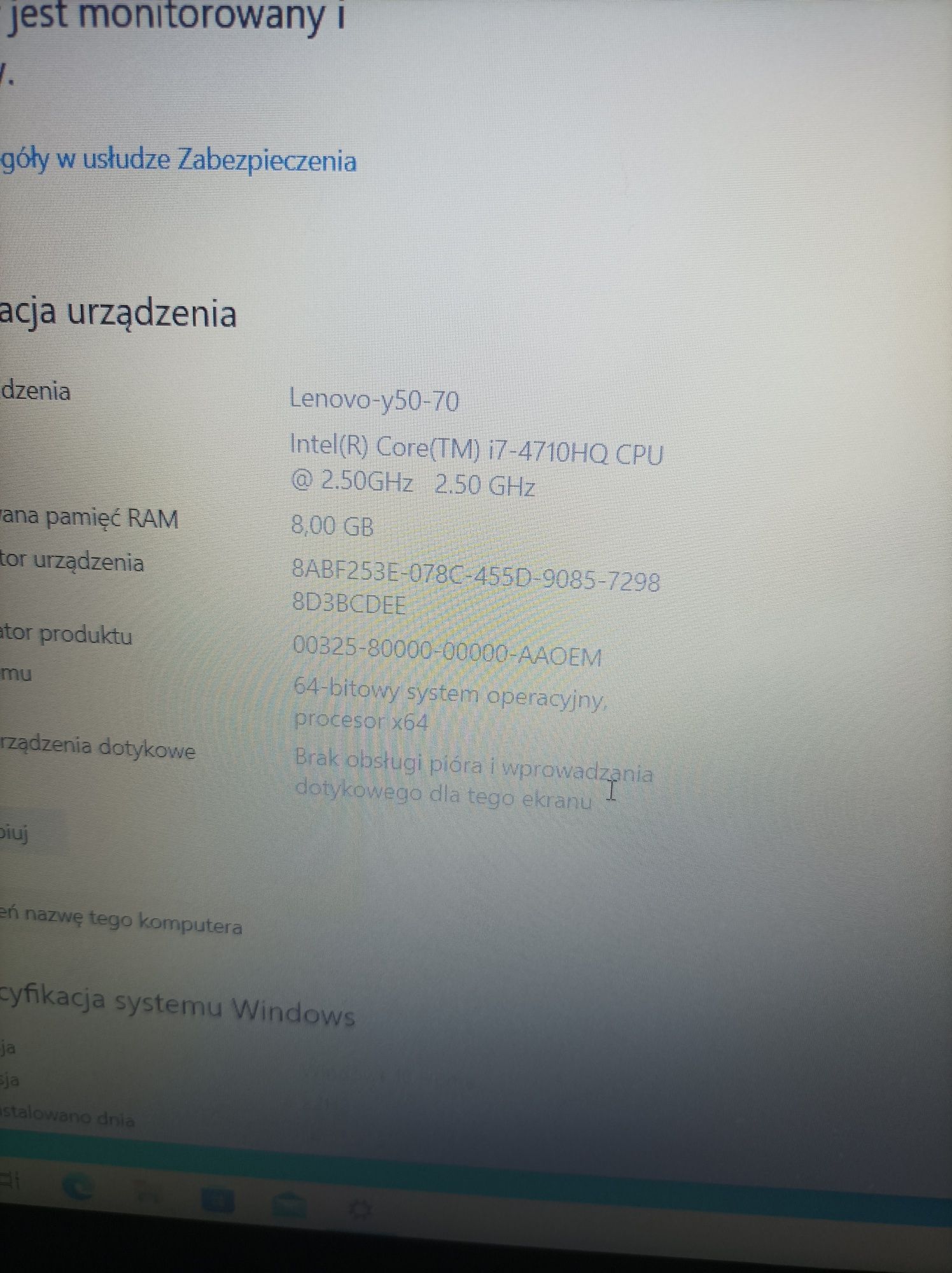 Laptop Lenovo y50-70