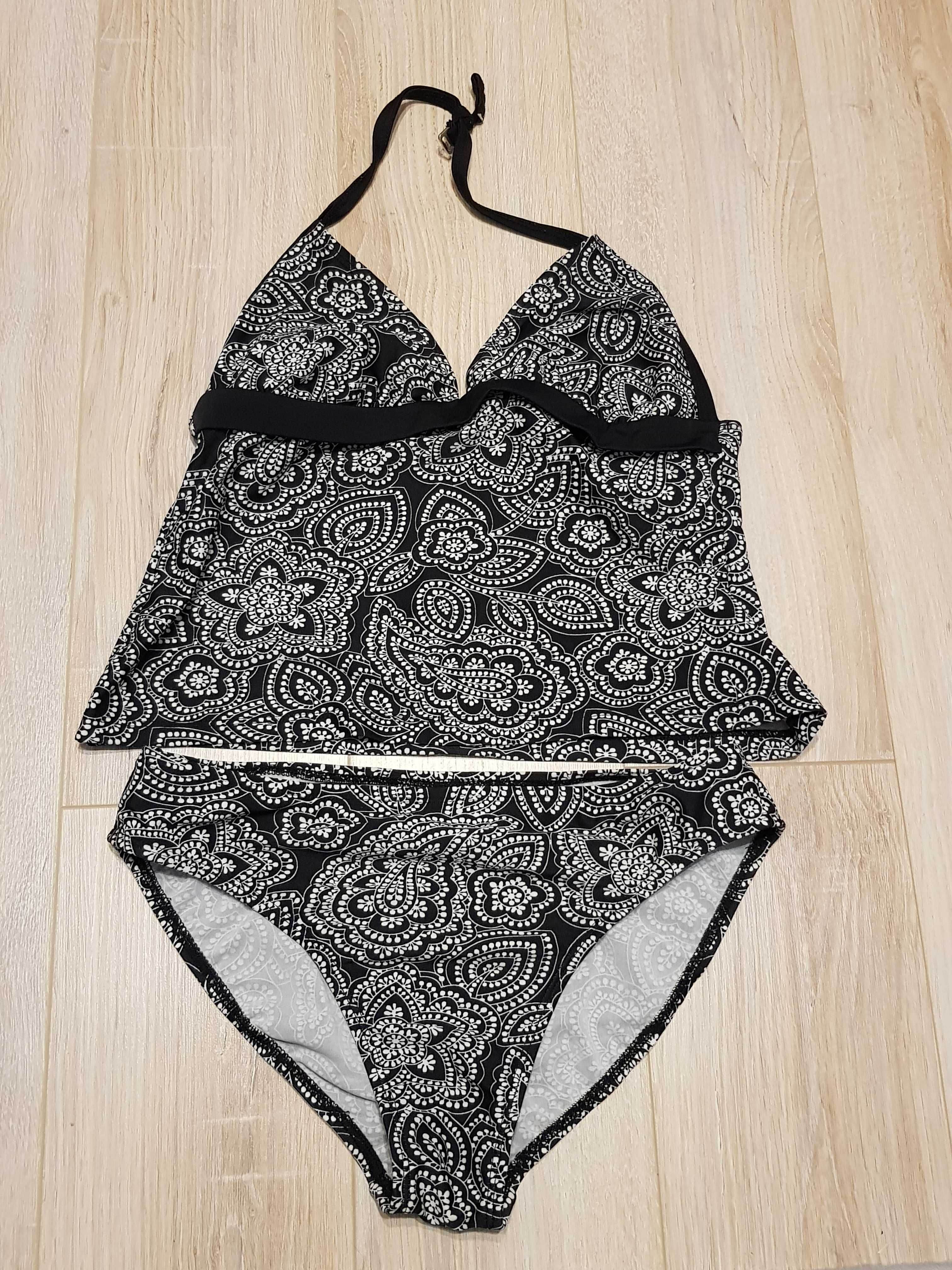Strój kąpielowy Isaac Mizrahi tankini czarny biały M/L/38/40