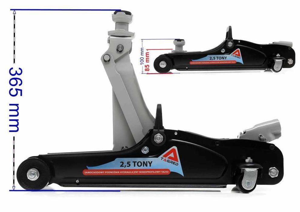 Podnośnik samochodowy niskoprofilowy 2,5t lewarek samochodowy