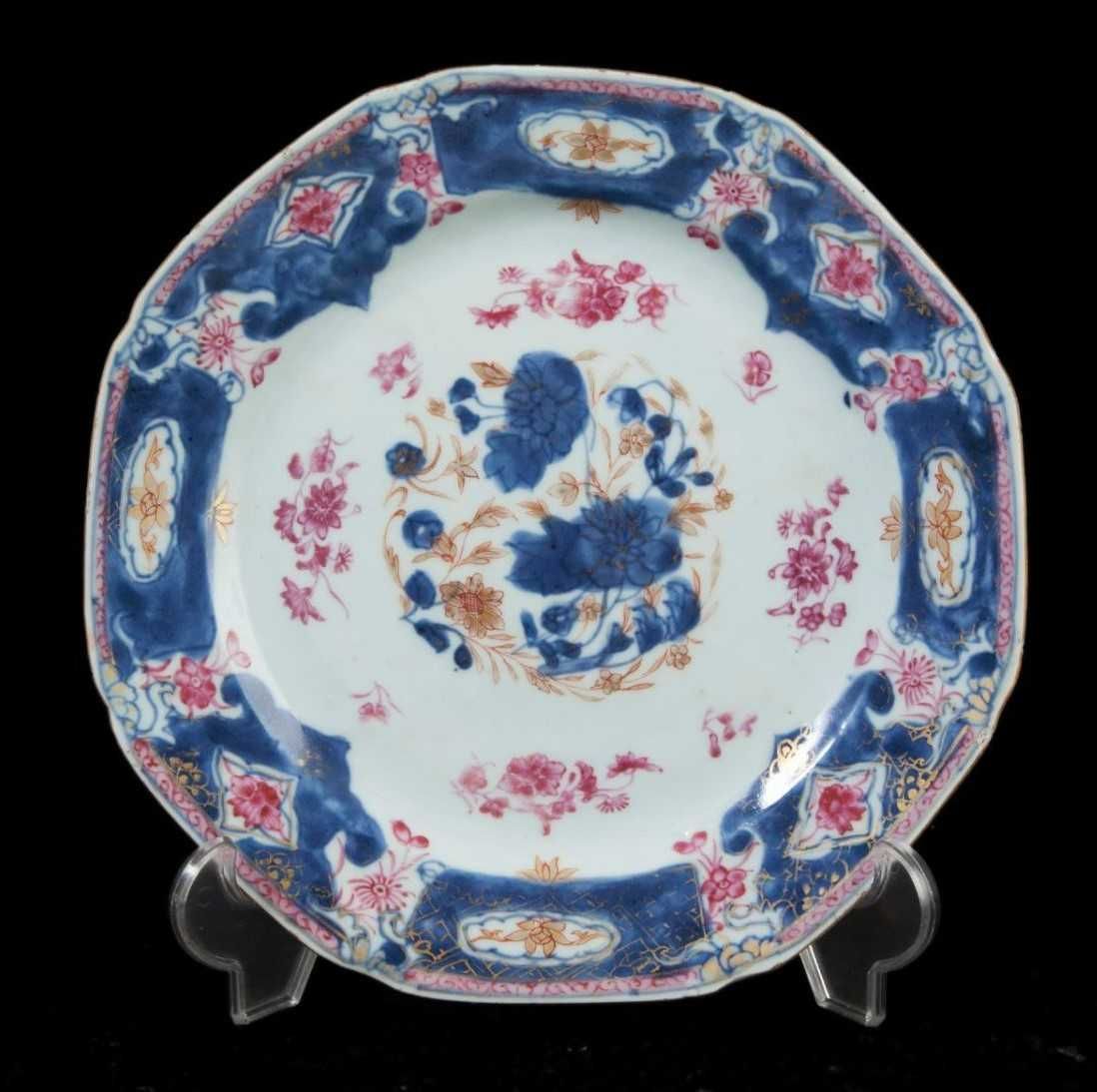 Prato porcelana da China Companhia das Índias Reinado Qianlong