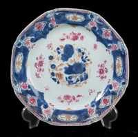 Prato porcelana da China Companhia das Índias Reinado Qianlong