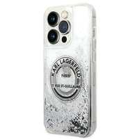 Etui Karl Lagerfeld Liquid Glitter dla iPhone 14 Pro - Srebrna RSG