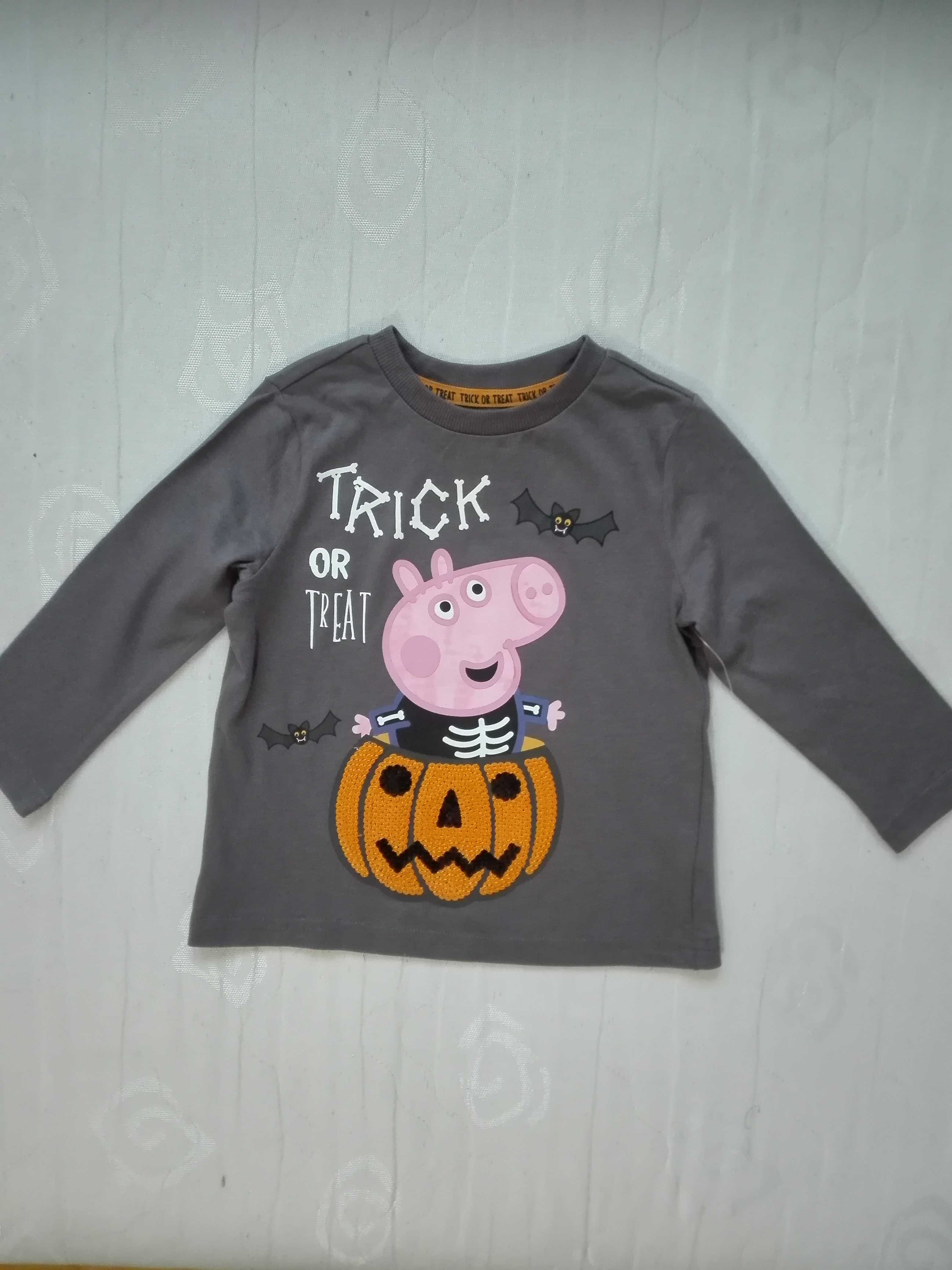 nowa bluzka świnka Peppa, Halloween 12-18 mies. 80-86, dziewczęca