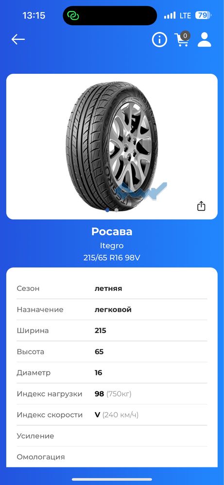 Шины Росава Itegro 215/65 R16