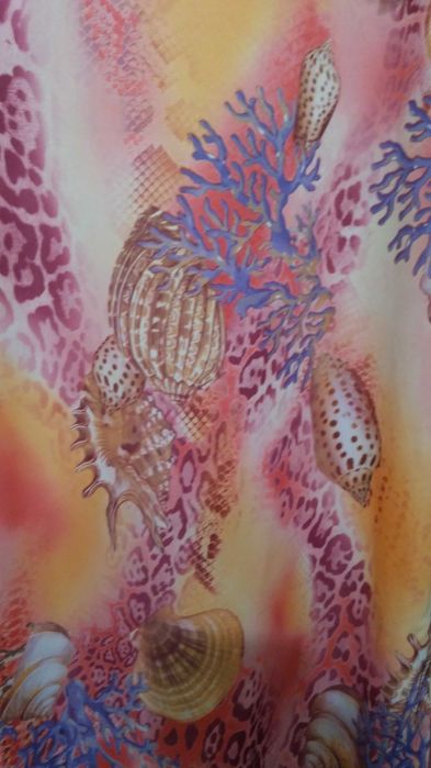 Яркое трикотажное  платье-туника с морским  принтом