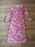 Maxi floral dress sukienka czerwona długa kwiaty 38