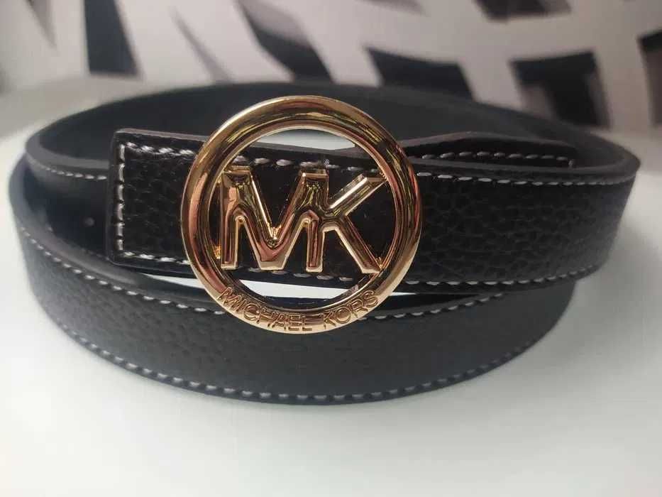 Pasek damski MK Michael Kors złota klamra 2cm