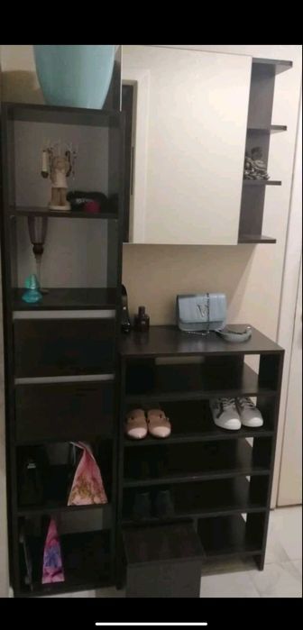 Полиця  навісна з дзеркалом, шафа у ванну, вологий ДСП, дзеркало.