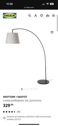 Lampa stojąca Ikea szary czarny