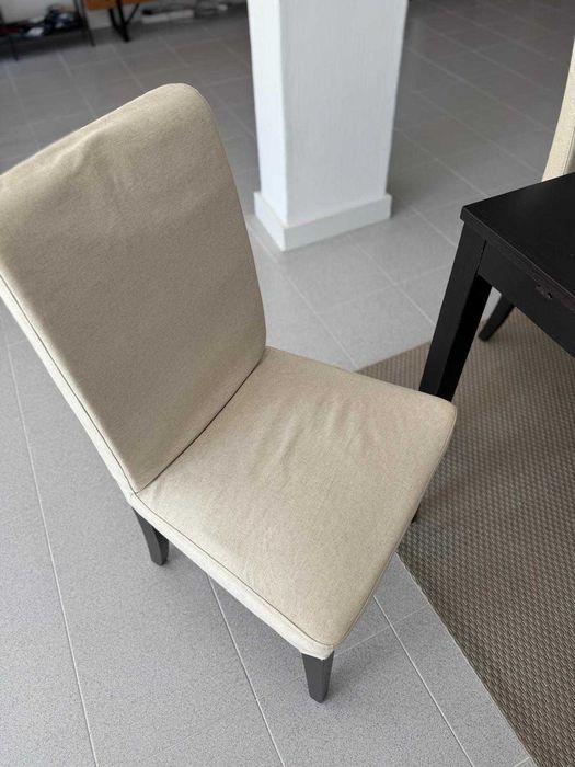 Conjunto mesa Bjursta + 6 cadeiras c/capa Henriksdal | IKEA