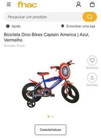 Bicicleta criança Capitão América