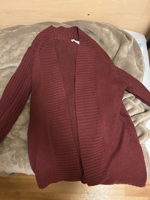 Bordowy kardigan