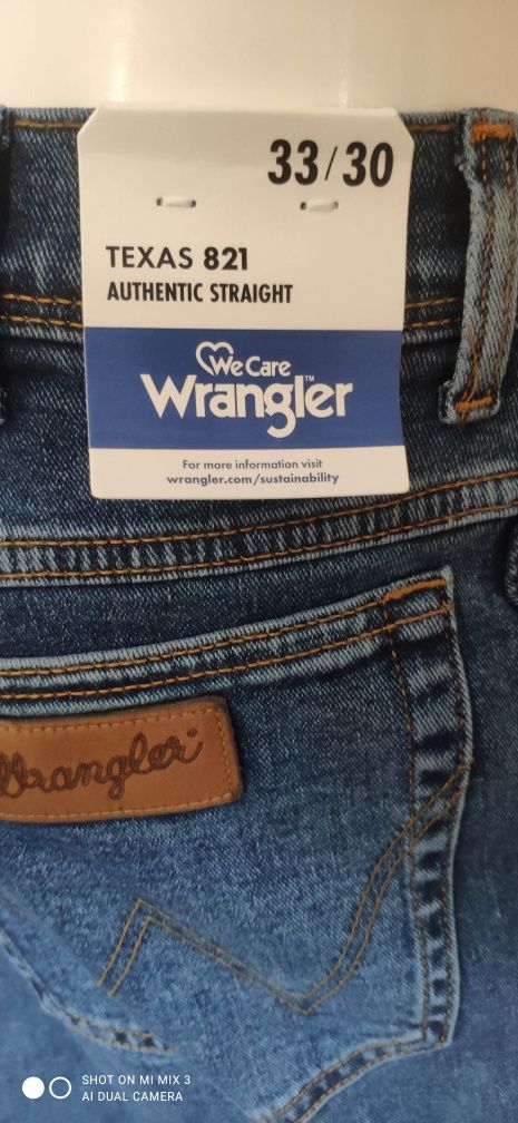 Wrangler Texas Straight Stonewash wyprzedaż męskie jeansy 33/30 jak 32