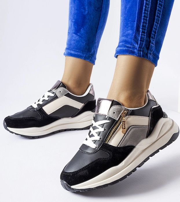 Biało-czarne sneakersy Cecchi