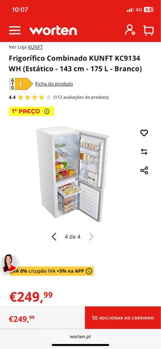 Frigorifico combinado kunft KC9134