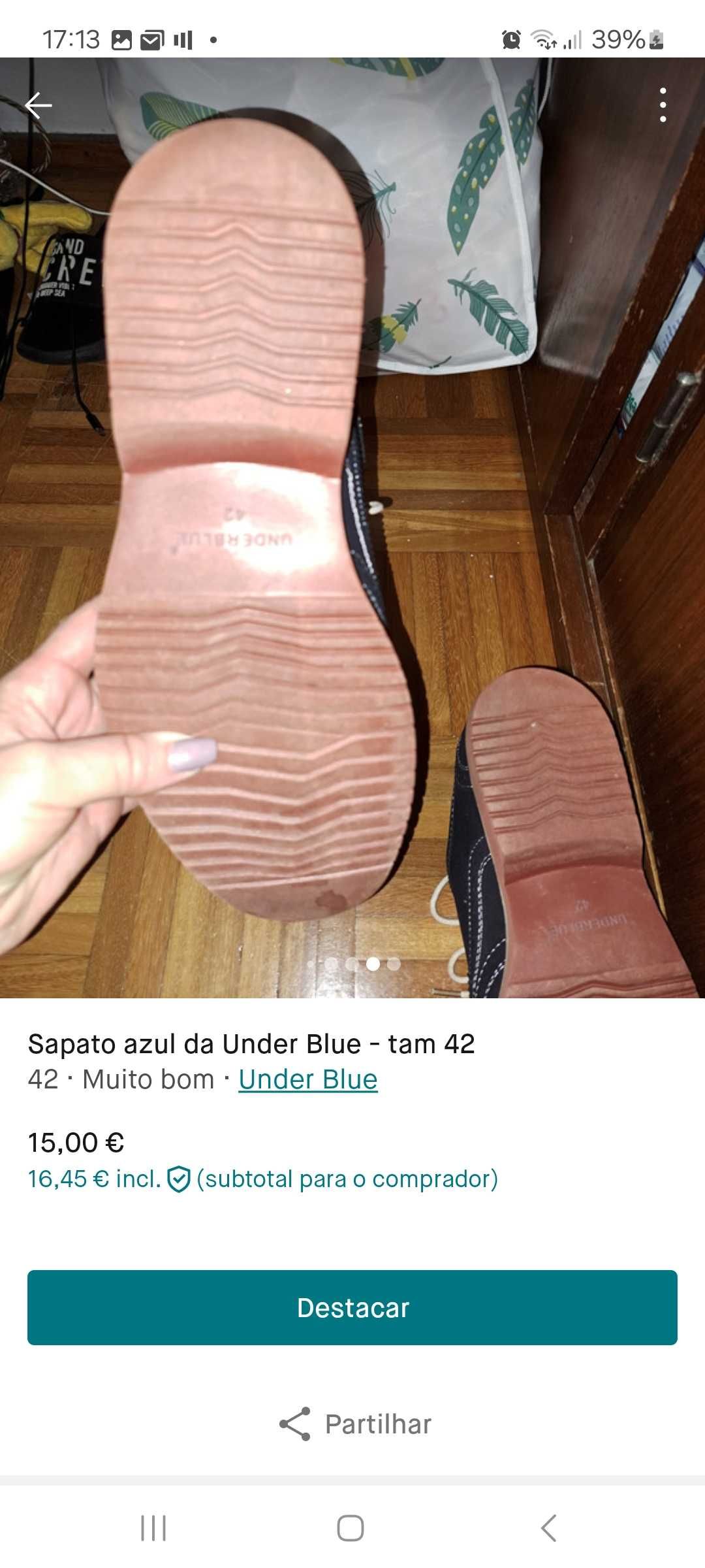 Sapato Underblue azul marinho tam 42