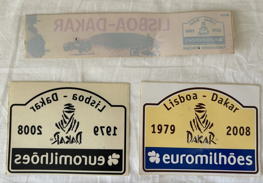 3 autocoloantes originais lisboa - dakar 2008