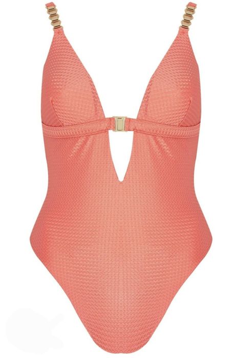 Купальник суцільний, персиковий, river island, uk 10, eur 36.