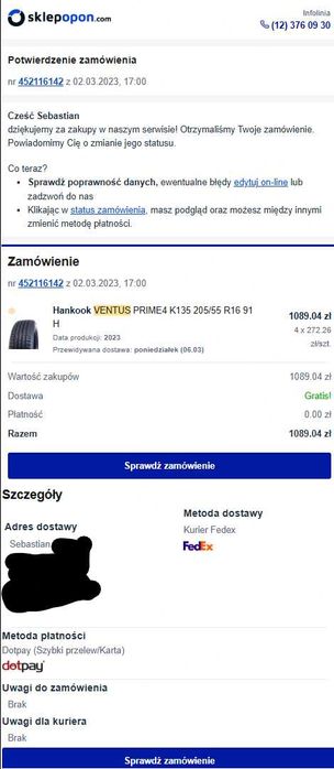 4x Opony letnie Hankook Ventus Prime 4 + felgi strukturalne Opel