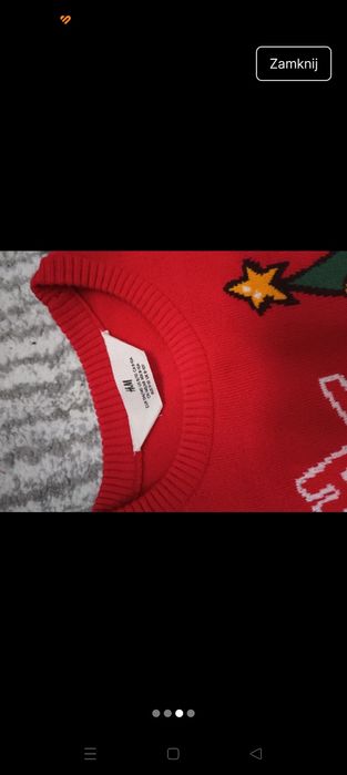 Sweterek świąteczny 134/140 h&m plus gratis