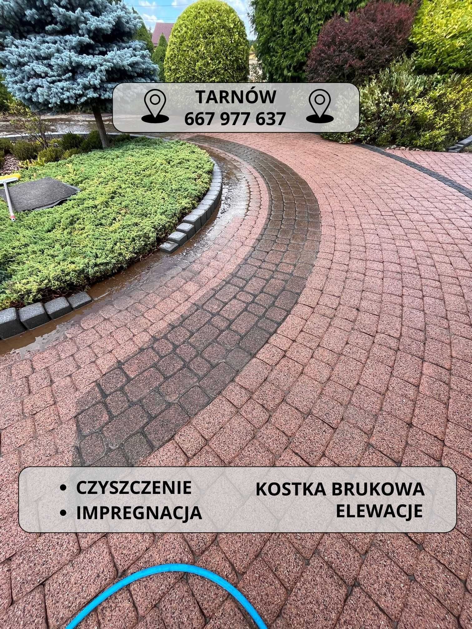 Czyszczenie kostki brukowej elewacji Tarnów Mycie Impregnacja TALERZ