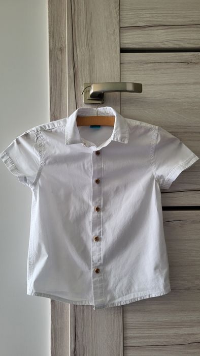 Biała elegancka wizytowa koszula dla chłopca, 116 cm, święta