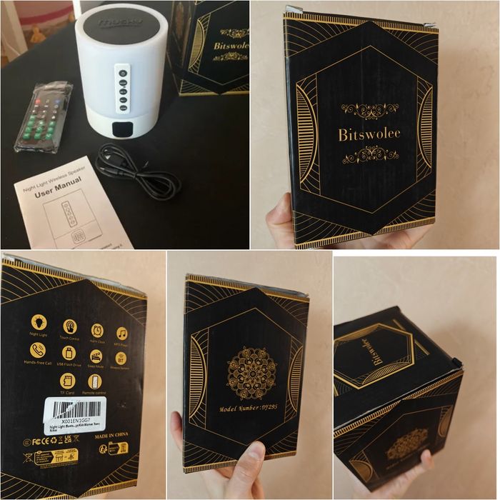 Bluetooth СЕНСОРНА Колонка Білий Шум Нічник світильник RGB, FM +пульт