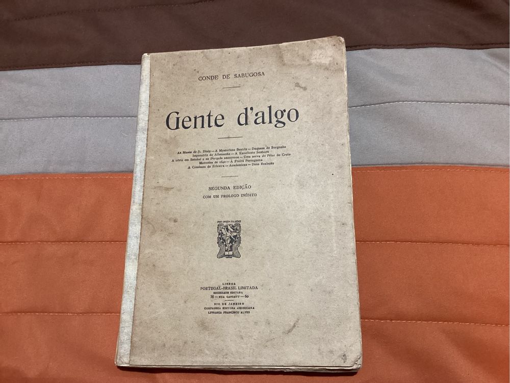 Livro Antigo Gente D’Algo Conde de Sabugosa