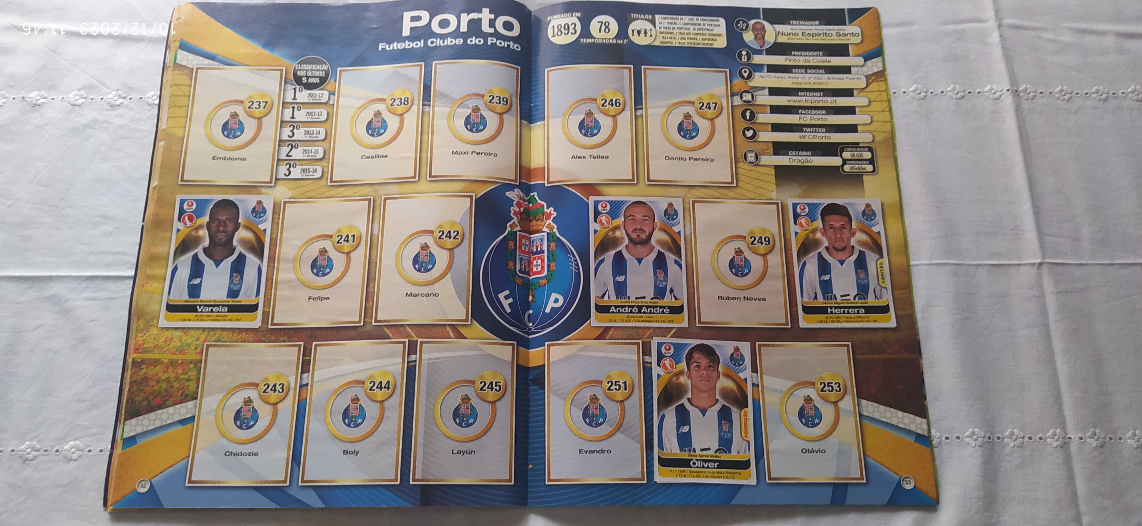 Caderneta Panini INCOMPLETA Futebol Liga Nos 2016-17