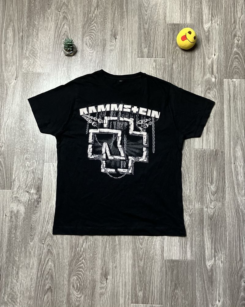 Чорна чоловіча футболка Rock Merch Rammstein Vintage оригінал рок sk8