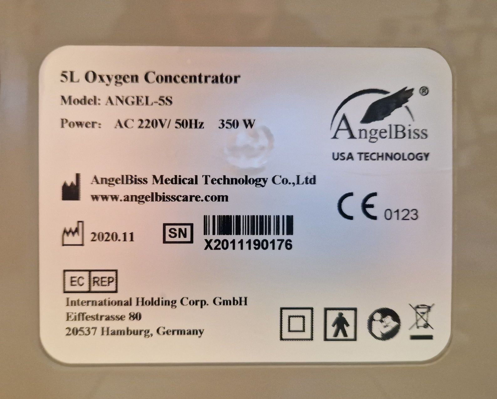 Koncentrator tlenu Angel Biss 5L. Amerykanska technologia. Prawie nowy