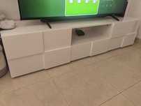 Móvel de Televisão Branco Brilhante
