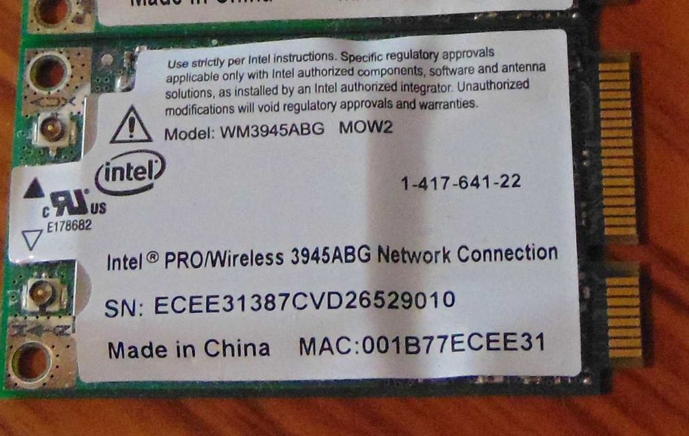 Wi-Fi Intel WM3945ABG MOW2 miniPCI-E